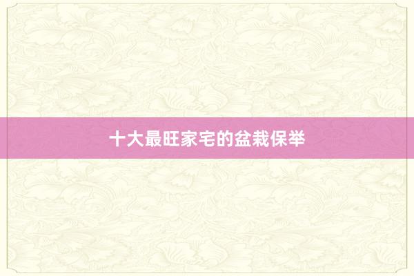 十大最旺家宅的盆栽保举