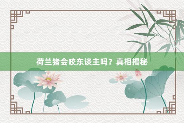 荷兰猪会咬东谈主吗？真相揭秘